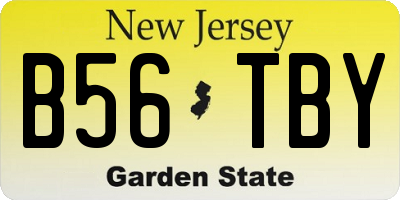 NJ license plate B56TBY