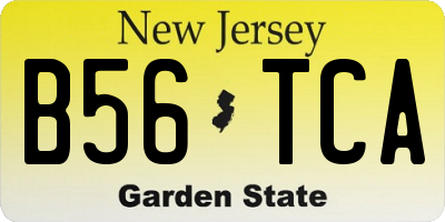 NJ license plate B56TCA