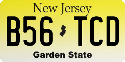 NJ license plate B56TCD