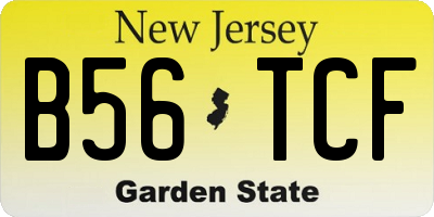 NJ license plate B56TCF