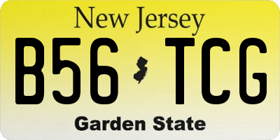 NJ license plate B56TCG