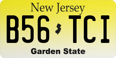 NJ license plate B56TCI