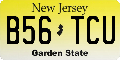 NJ license plate B56TCU