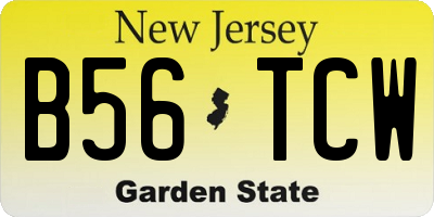 NJ license plate B56TCW