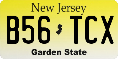 NJ license plate B56TCX