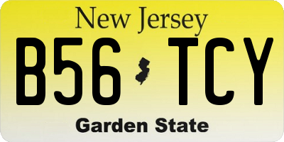 NJ license plate B56TCY