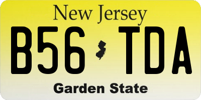 NJ license plate B56TDA