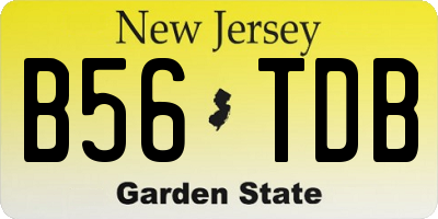 NJ license plate B56TDB