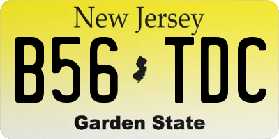 NJ license plate B56TDC