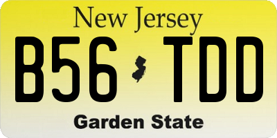 NJ license plate B56TDD