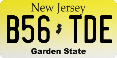 NJ license plate B56TDE