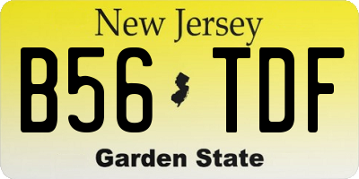 NJ license plate B56TDF