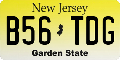 NJ license plate B56TDG