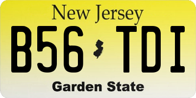 NJ license plate B56TDI