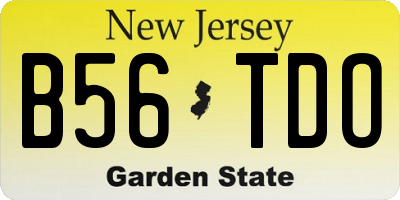 NJ license plate B56TDO