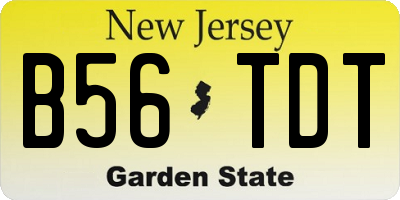 NJ license plate B56TDT