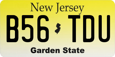 NJ license plate B56TDU