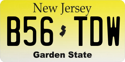 NJ license plate B56TDW