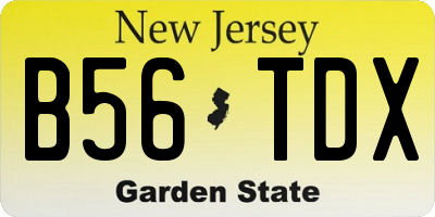 NJ license plate B56TDX