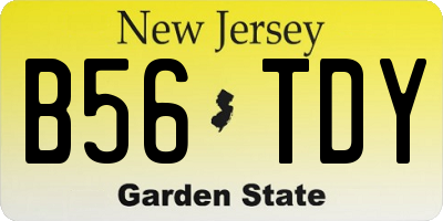 NJ license plate B56TDY