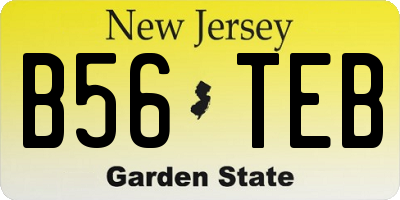 NJ license plate B56TEB