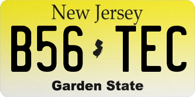 NJ license plate B56TEC