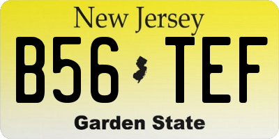 NJ license plate B56TEF