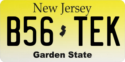 NJ license plate B56TEK