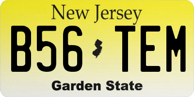 NJ license plate B56TEM