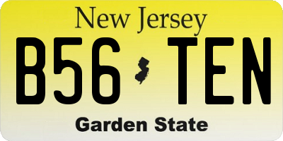 NJ license plate B56TEN