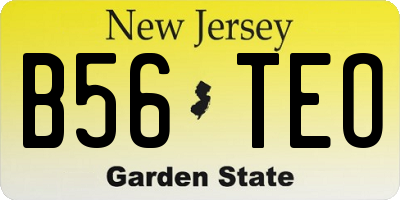 NJ license plate B56TEO