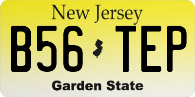 NJ license plate B56TEP