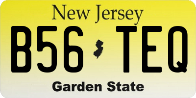 NJ license plate B56TEQ