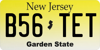 NJ license plate B56TET