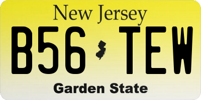 NJ license plate B56TEW