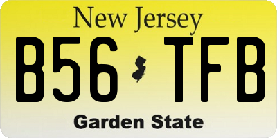 NJ license plate B56TFB