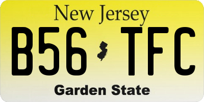 NJ license plate B56TFC