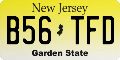 NJ license plate B56TFD