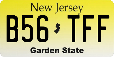 NJ license plate B56TFF