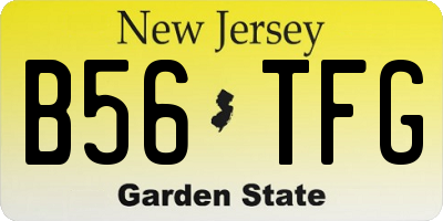 NJ license plate B56TFG
