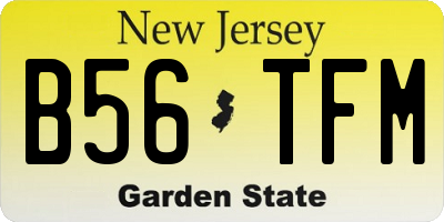 NJ license plate B56TFM