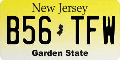 NJ license plate B56TFW