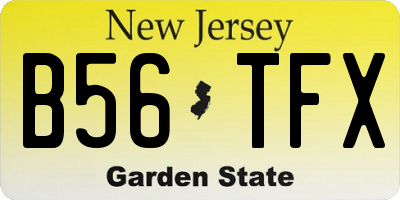NJ license plate B56TFX