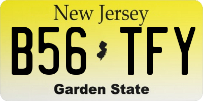 NJ license plate B56TFY