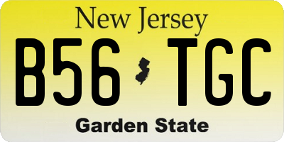 NJ license plate B56TGC
