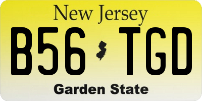 NJ license plate B56TGD