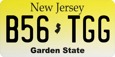 NJ license plate B56TGG