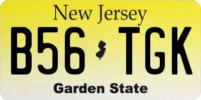 NJ license plate B56TGK