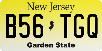 NJ license plate B56TGQ