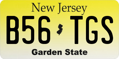 NJ license plate B56TGS